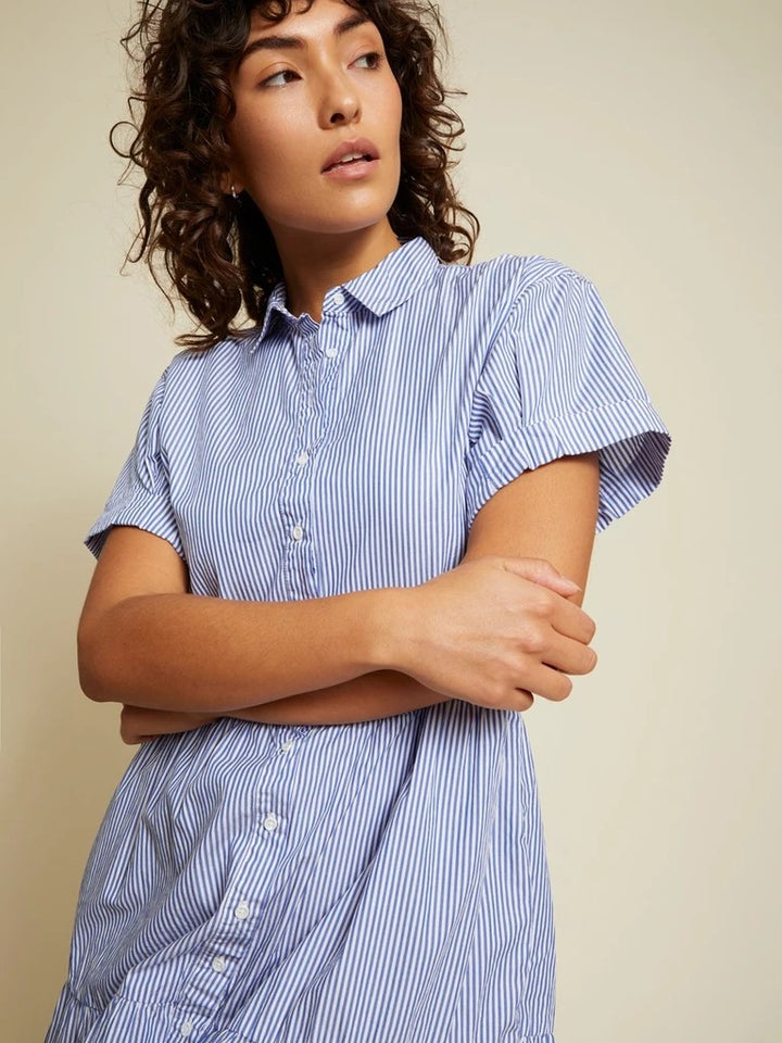 Nation LTD - Hallie Tiered Shirtdress in Banker Stripe Dresses