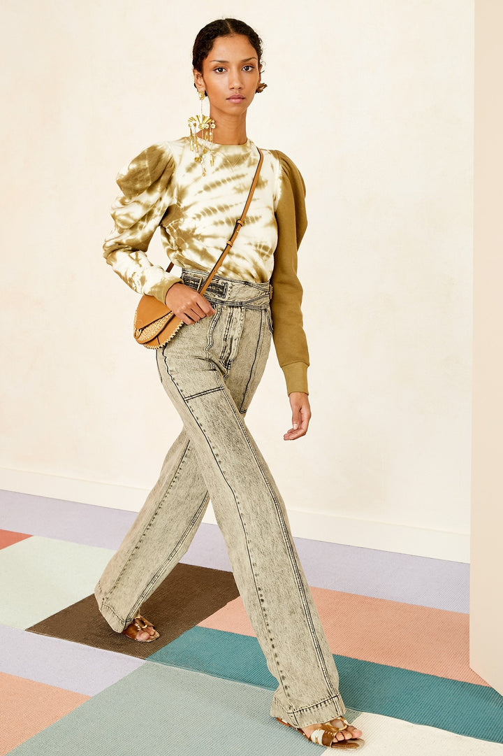 Ulla Johnson - Harlan Pullover in Olive Tie Dye Clothing - Sweatshirts