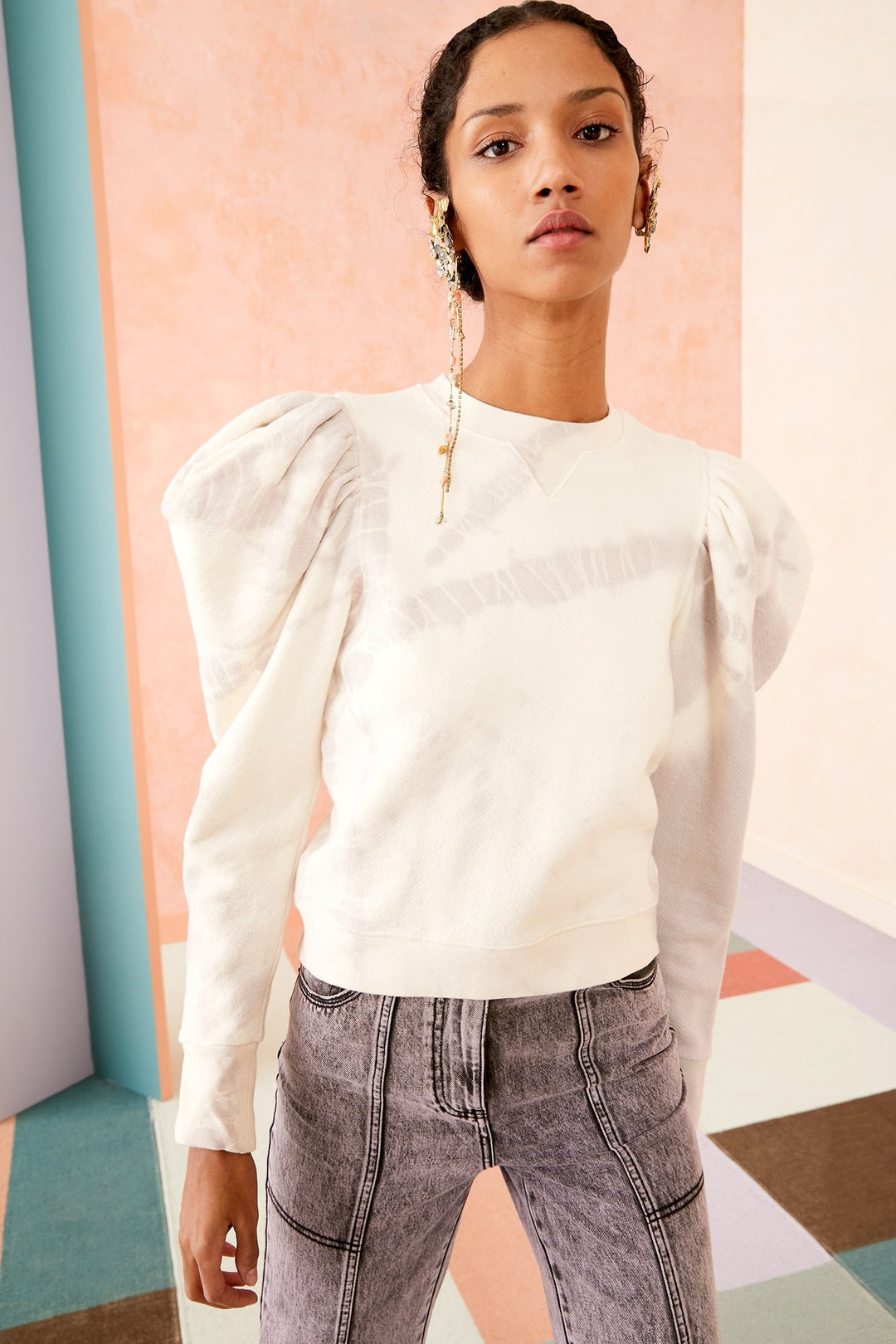 Ulla Johnson - Harlan Pullover in Thistle Tie Dye Clothing - Sweatshirts