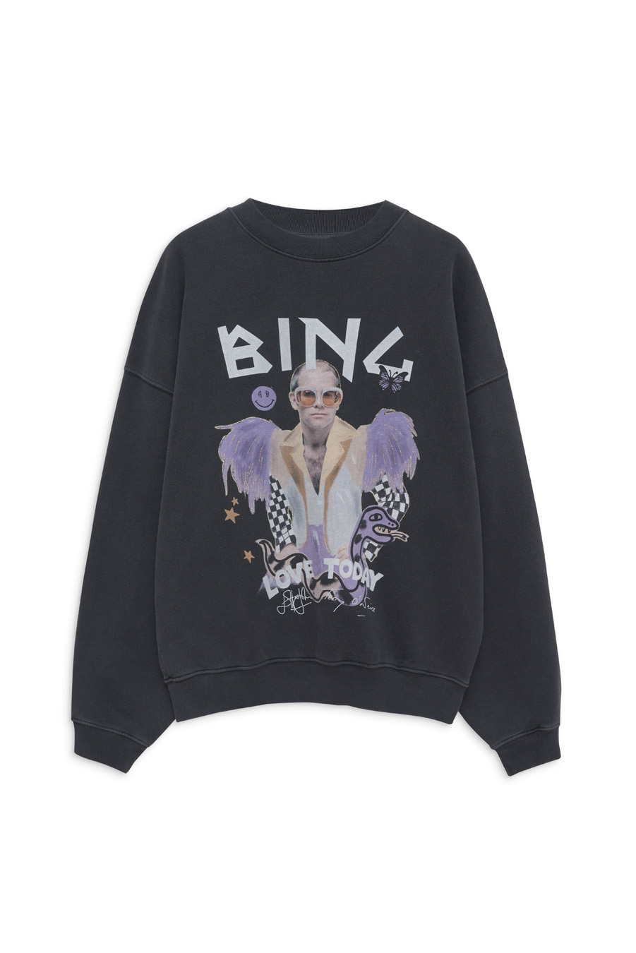 Anine Bing - Harvey Crew AB x TO x iscreamcolour Elton John in Washed Black