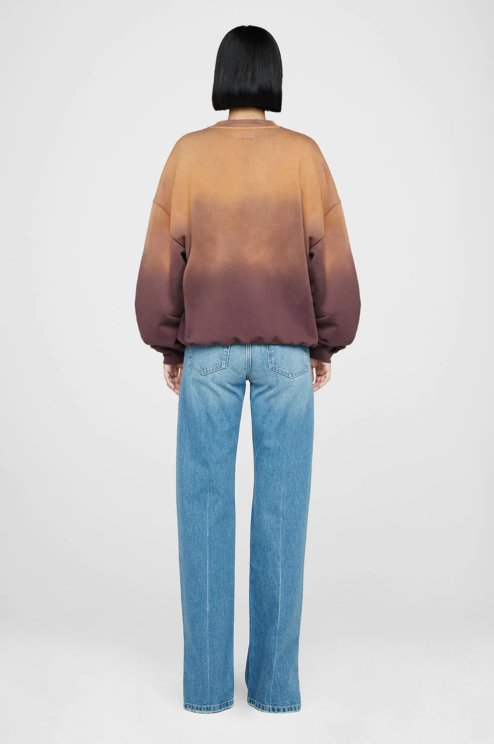 Anine Bing - Harvey Crew in Washed Faded Burgundy