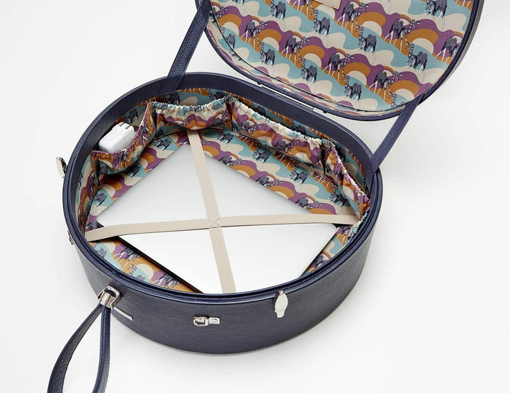 Freya - Poppy Hat Box in Black Croc