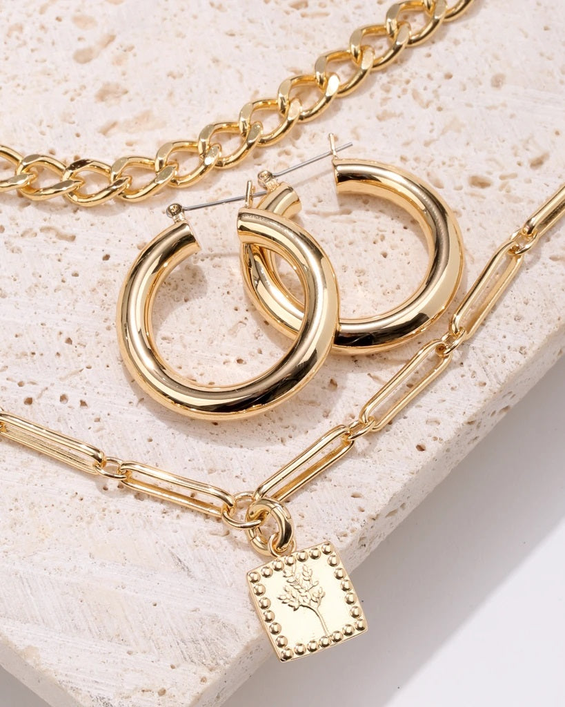 Luv AJ - Havana Hoops in Gold Jewelry