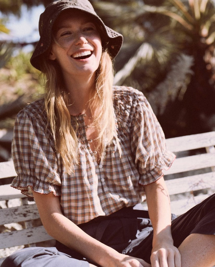 The Great - The Hazel Top in Meadow Plaid
