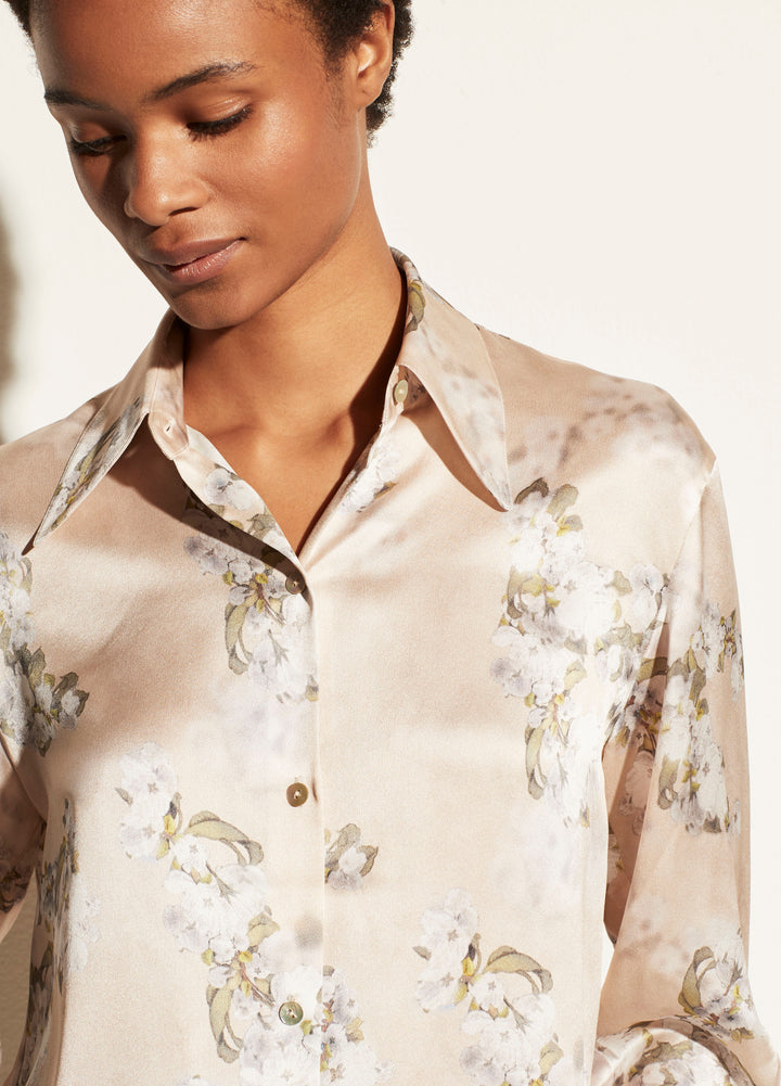 Vince - Hazy Blossom Collared Blouse in Shell