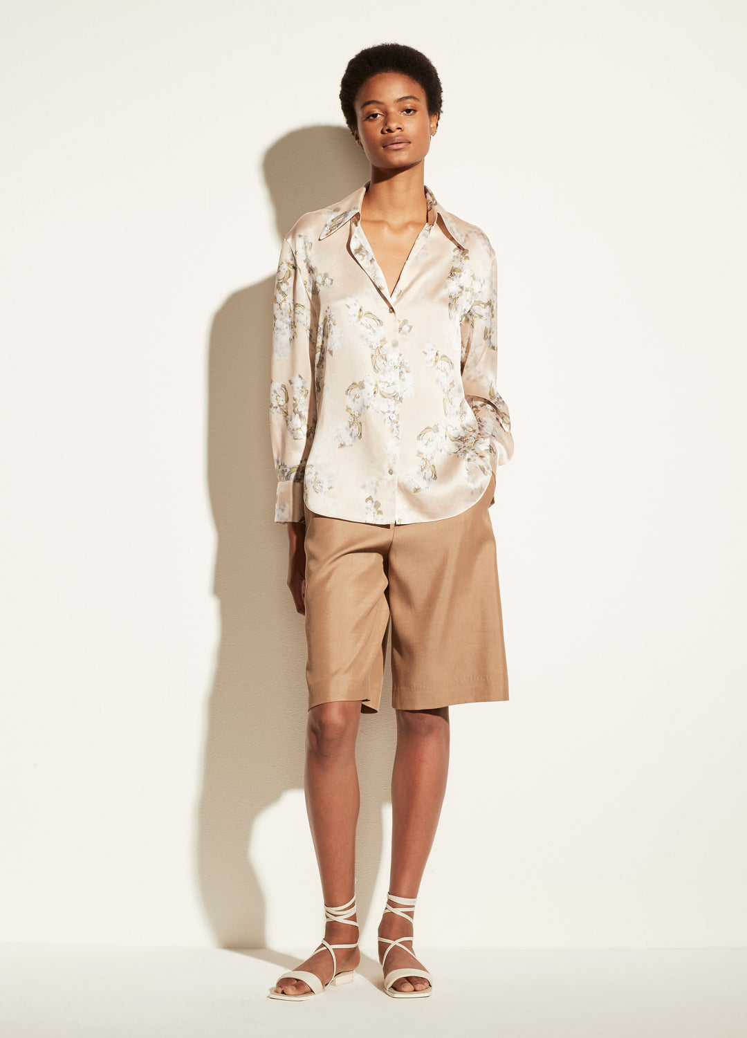 Vince - Hazy Blossom Collared Blouse in Shell
