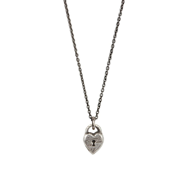 Pyrrha - Heart Lock Symbol Charm in Silver