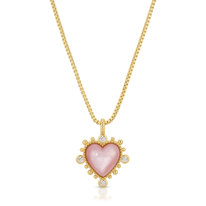 Joy Dravecky - Heavenly Heart Necklace in Pink Shell