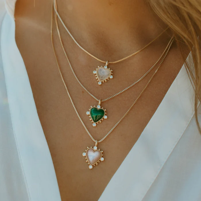 Joy Dravecky - Heavenly Heart Necklace in Pink Shell