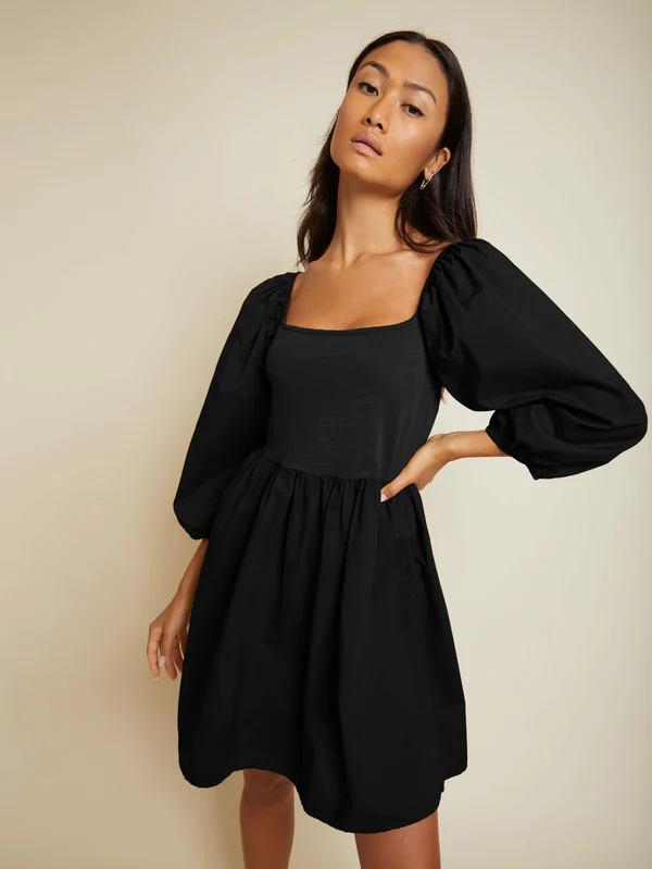 NATION LTD - Heddie Dress in Jet Black