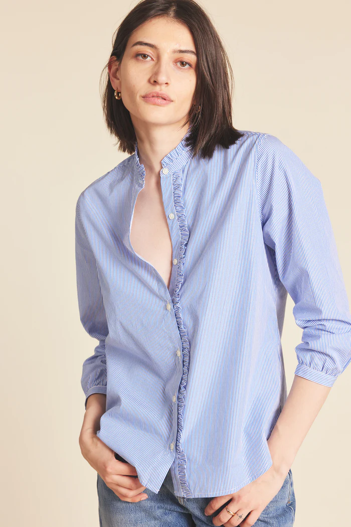 Trovata - Helena Shirt in Blue/White stripe