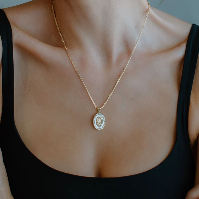 Joy Dravecky - Holy Mother Mary Necklace in Gold