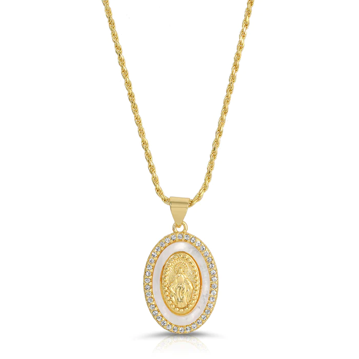 Joy Dravecky - Holy Mother Mary Necklace in Gold