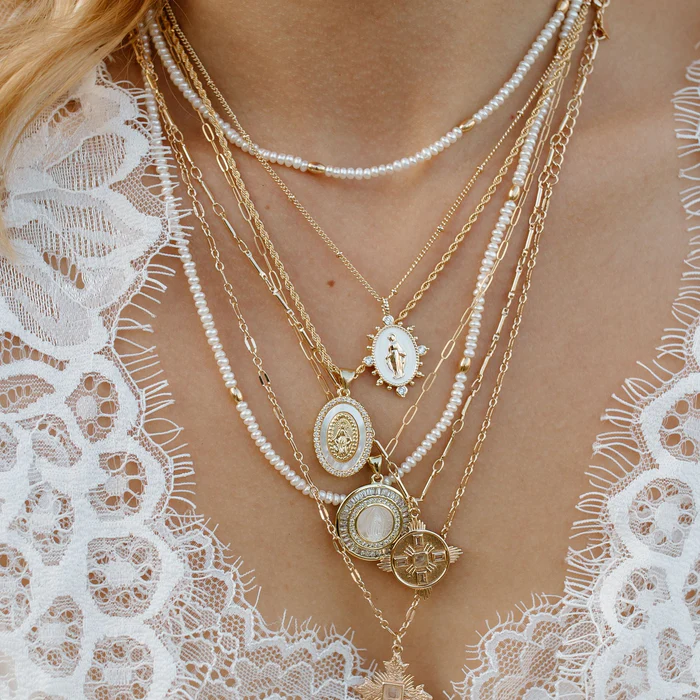 Joy Dravecky - Holy Mother Mary Necklace in Gold