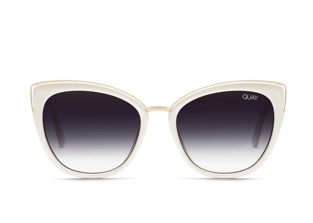 Quay Sunglasses - Honey in Pearl/Black Fade Lens