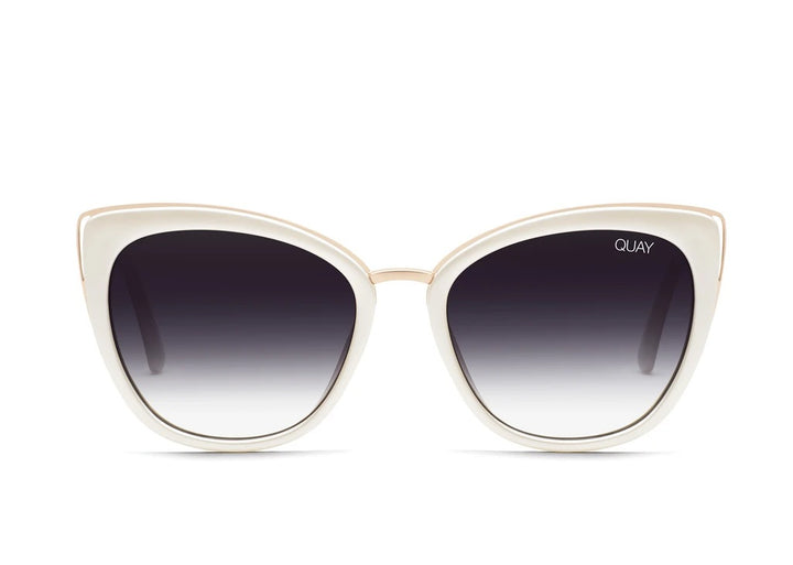 Quay Sunglasses - Honey in Pearl/Black Fade Lens
