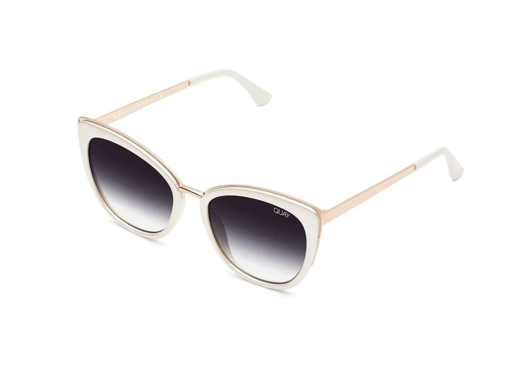 Quay Sunglasses - Honey in Pearl/Black Fade Lens