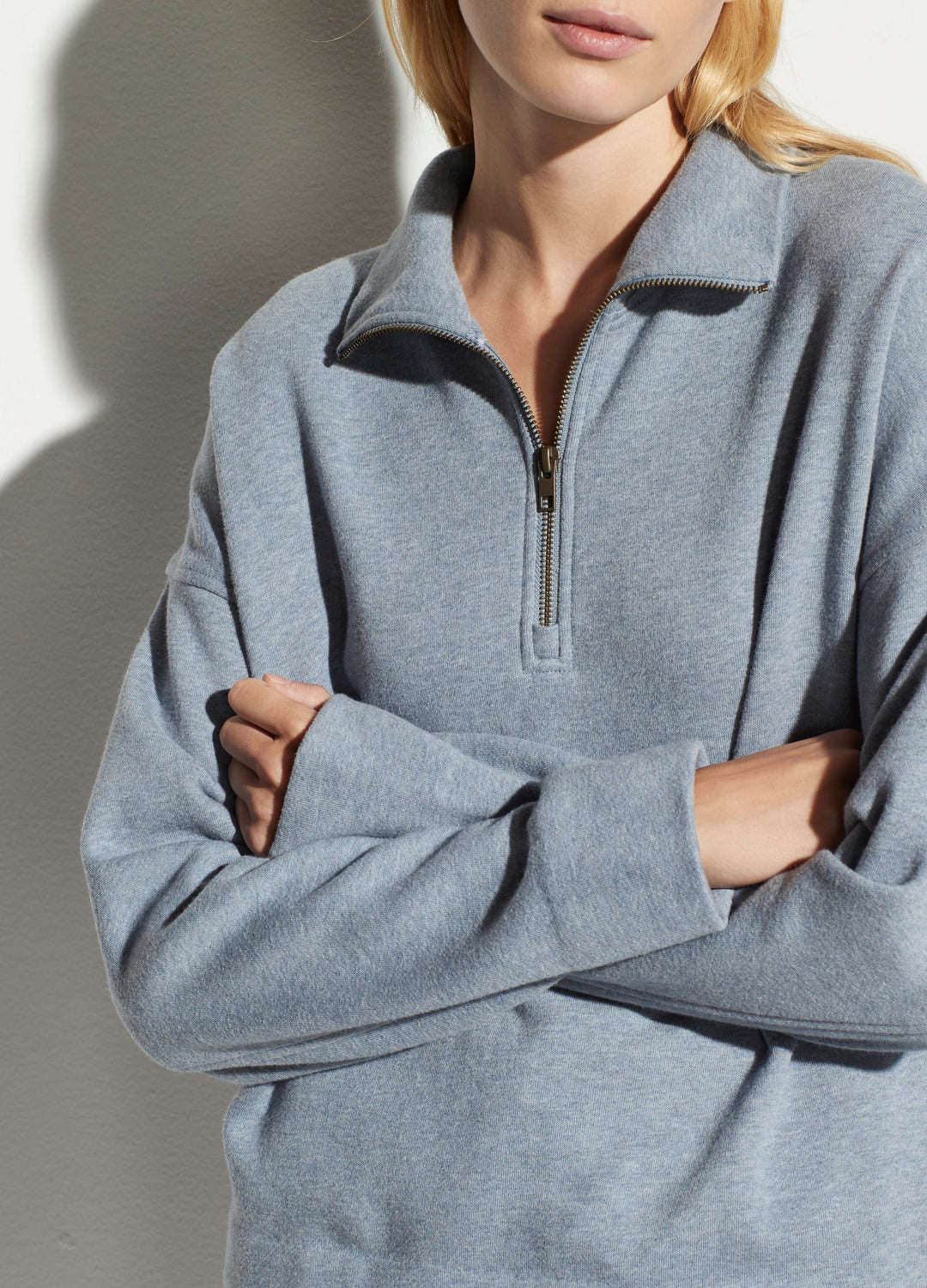 Vince - Half Zip Pullover in Heather Piero Blue