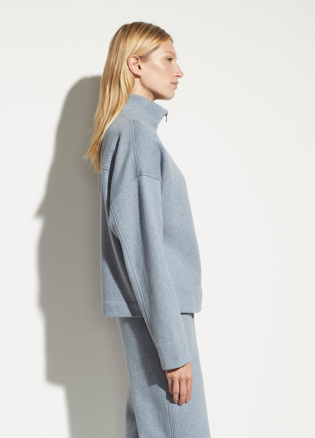 Vince - Half Zip Pullover in Heather Piero Blue