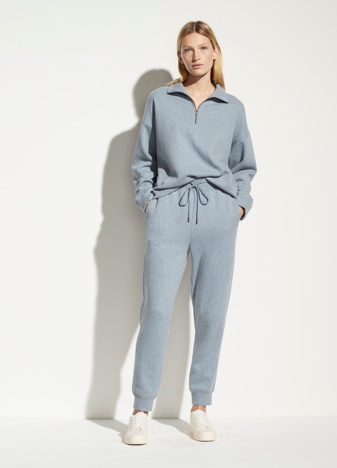 Vince - Half Zip Pullover in Heather Piero Blue