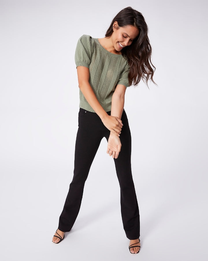 Paige Premium Denim - Ponte High Rise Manhattan Boot Pant in Black