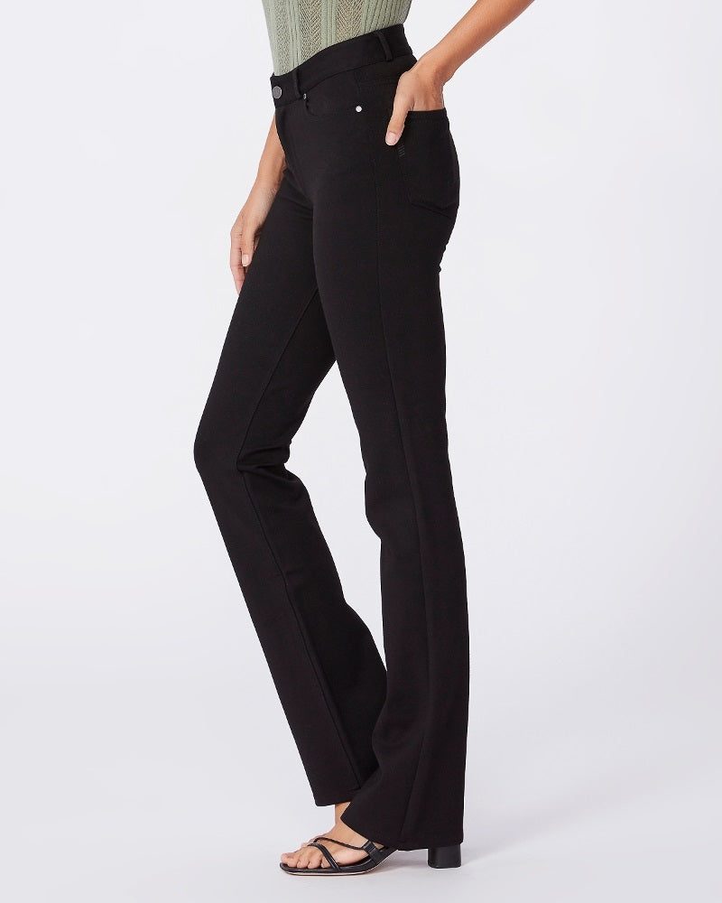 Paige Premium Denim - Ponte High Rise Manhattan Boot Pant in Black
