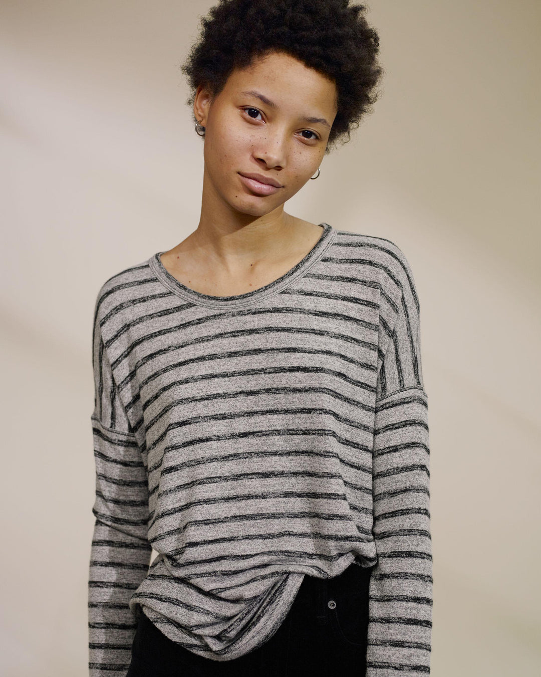 Rag & Bone - Hudson Long-Sleeve Heather Grey/Black