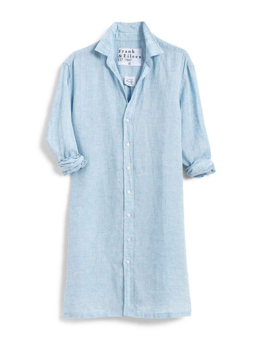 Frank & Eileen - Hunter Woven Button Up Dress in Heather Blue