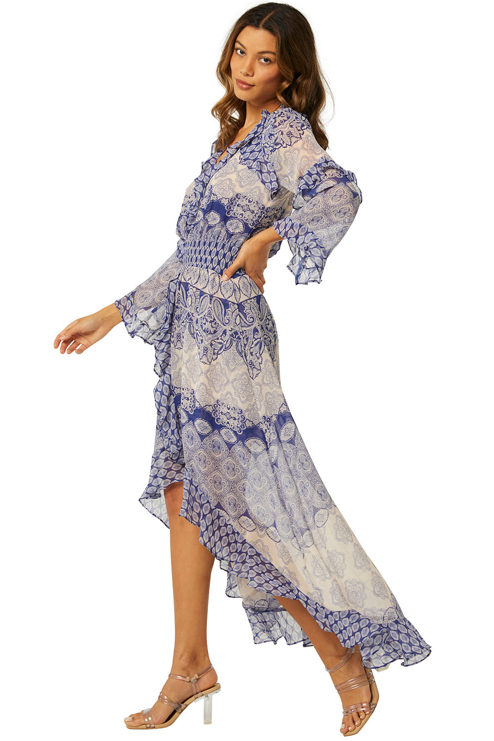 Misa - Imaan Dress in Majorelle Mixed Tile