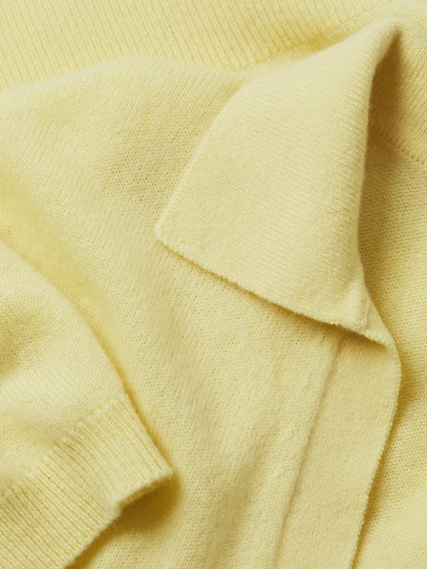 White + Warren - Cashmere Elbow Sleeve Polo Sweater in Butter
