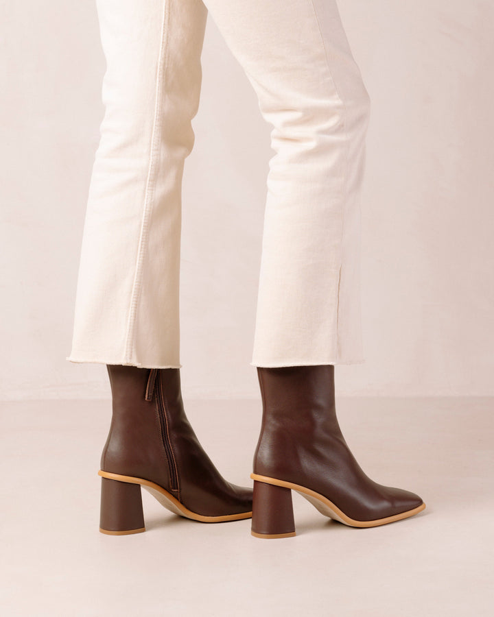 Alohas - West Cape Brown Leather Ankle Boots in Coffee Brown