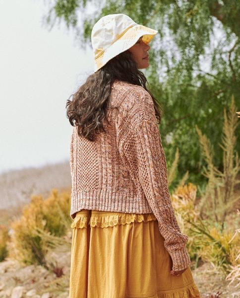 The Great - The Cable Montana Cardigan in Prairie Marl