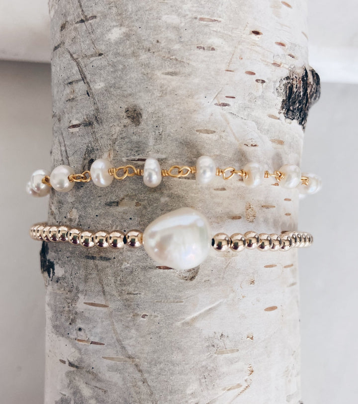Mac and Ry - 14k Gold Filled Beaded Baroque & Rosary Bracelet