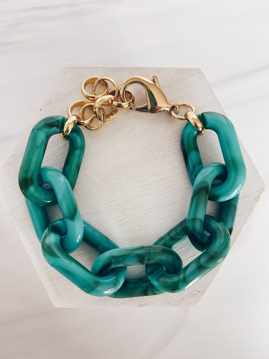Mac and Ry - Chunky California Chain Bracelet in Turquoise Marble