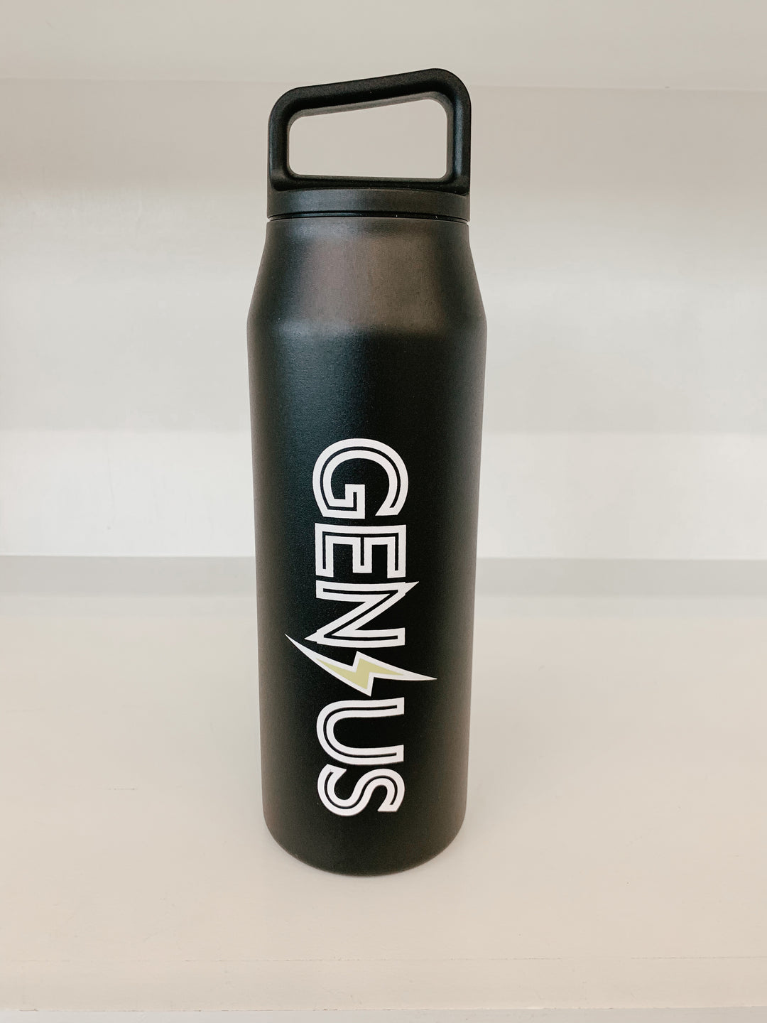 Blond Genius - Lightning Bolt Water Bottle in Black