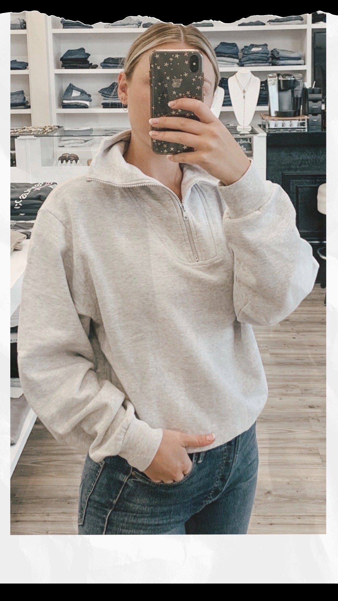Anine Bing - Jalen Sweatshirt in Heather Grey