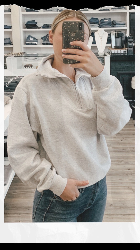 Anine Bing Jalen Sweatshirt in Heather Grey