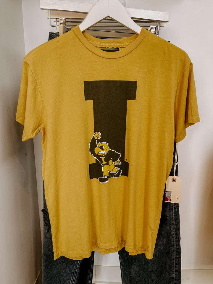 Retro Sport - University of Iowa 'I' Tee in Gold