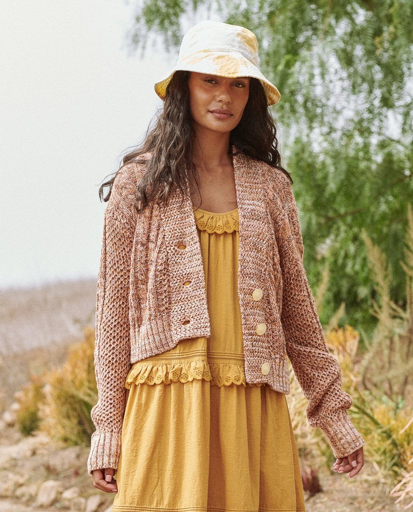 The Great - The Cable Montana Cardigan in Prairie Marl