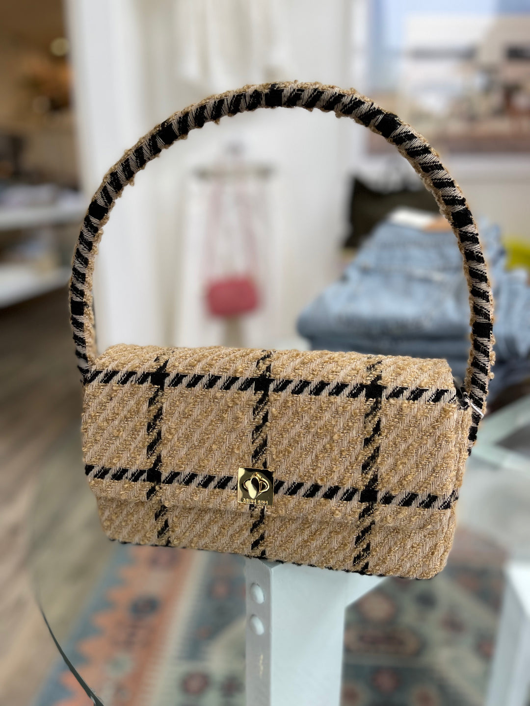 Anine Bing - Nico Bag in Camel Check