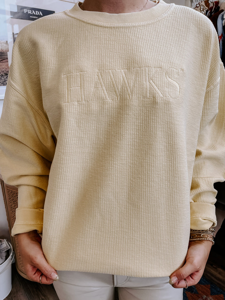 Gameday Social - 'HAWKS' Sunshine Corded Crew