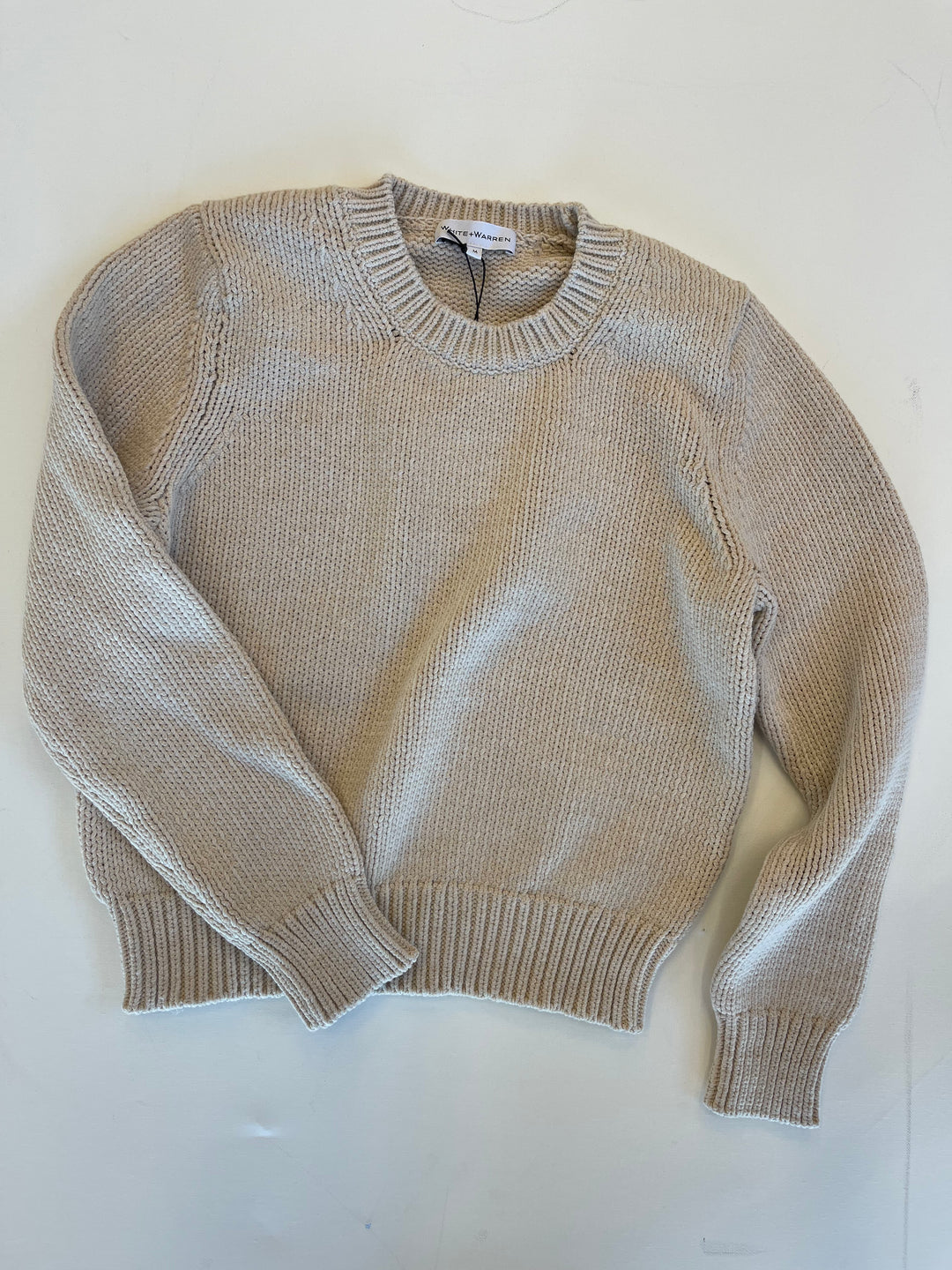 White + Warren - Cotton Rope Easy Crewneck in Grey Cord