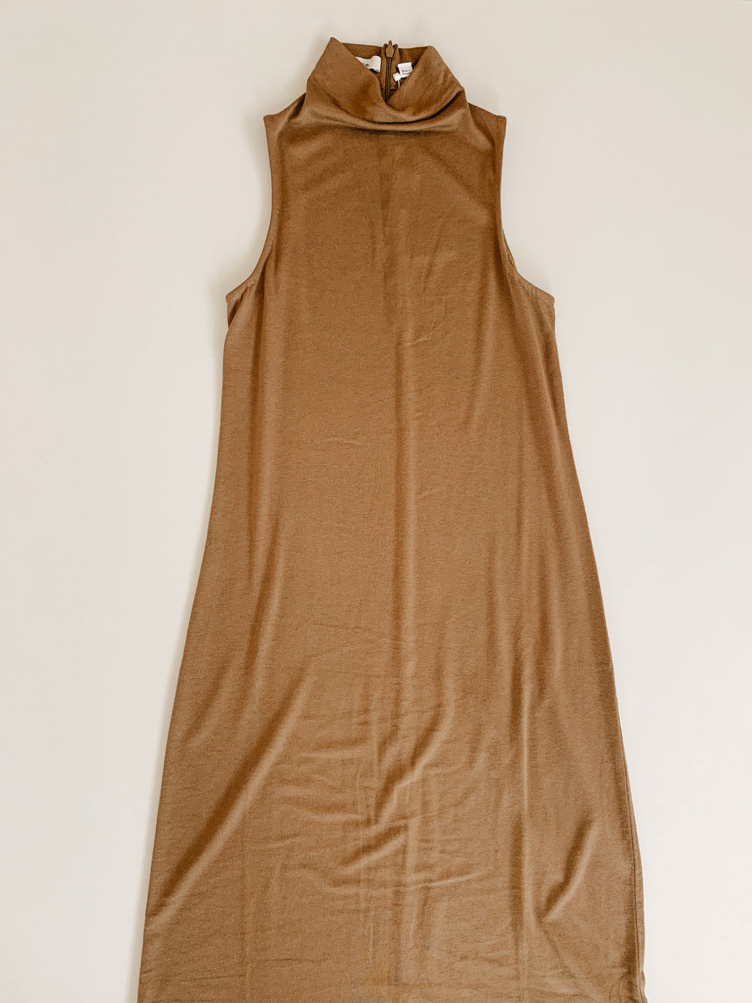 Vince - Sleeveless Mock Neck Dress in Oak Blond Genius Vince - Sleeveless Mock Neck Dress in Oak Blond Genius