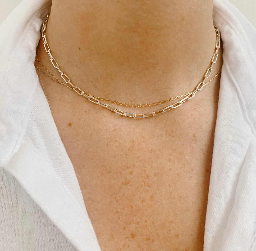 Alexa Leigh - 14" Link Necklace in Rhodium