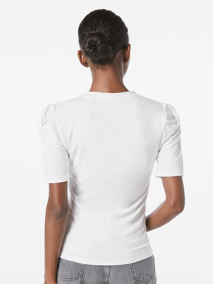 Frame - Twisted Sleeve Top in Blanc