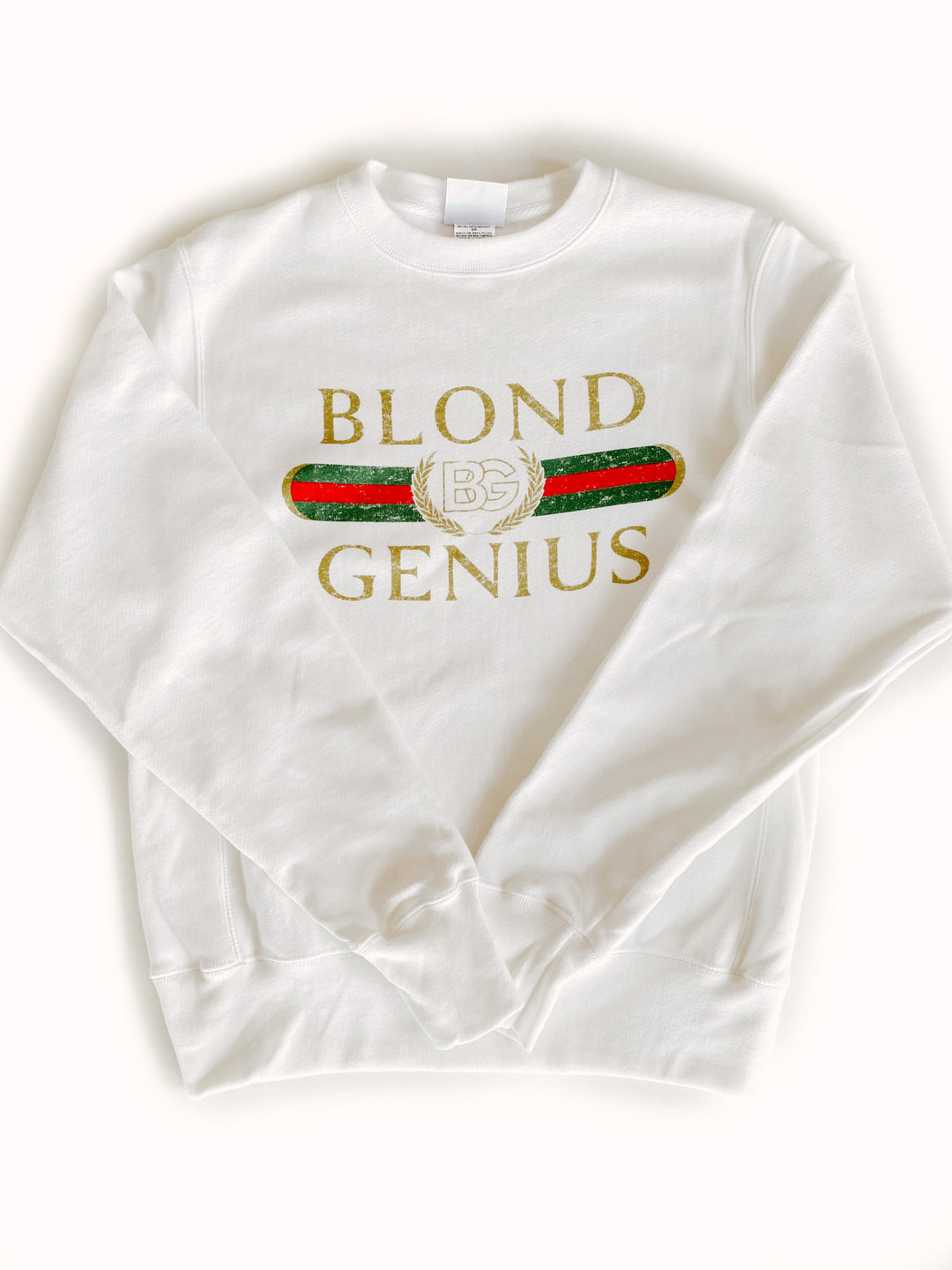 Blond Genius - Vintage 'Blond Genius' Crewneck Sweatshirt in White