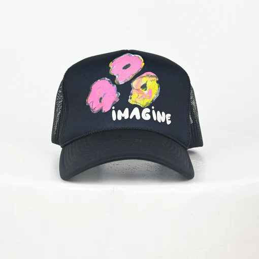 Kerri Rosenthal - Imagine Flowers Trucker Hat in Black