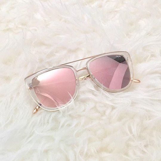 QUAY - French Kiss Clear/Rose Mirror Sunglasses