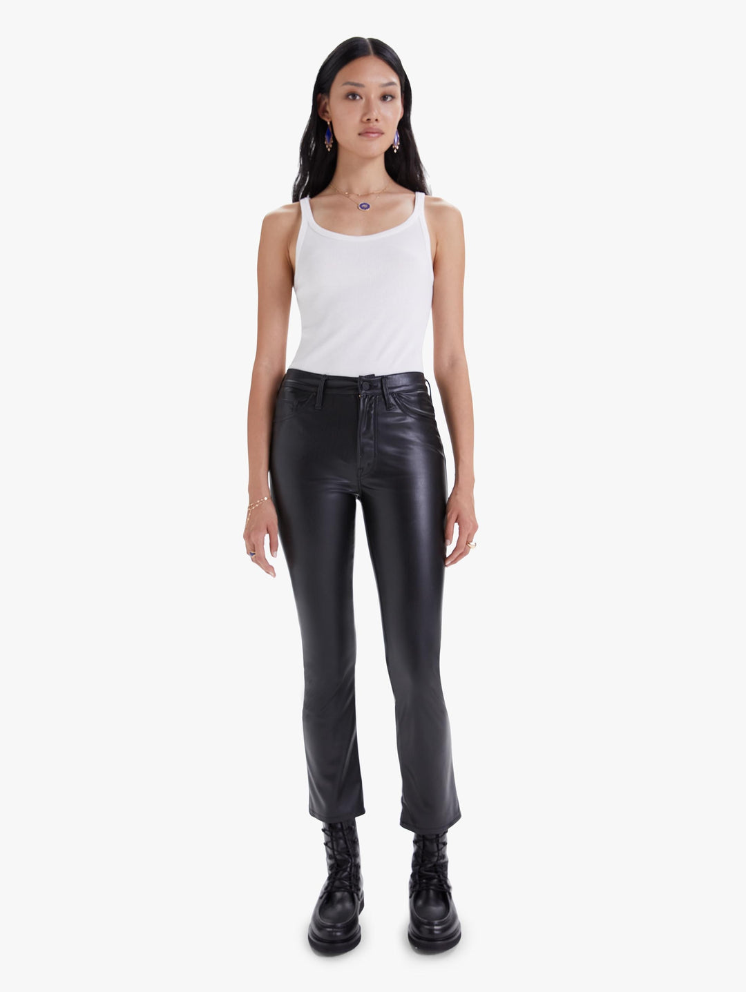 Mother Denim - The Insider Ankle Flare Jean in Wax On, Wax Off Denim