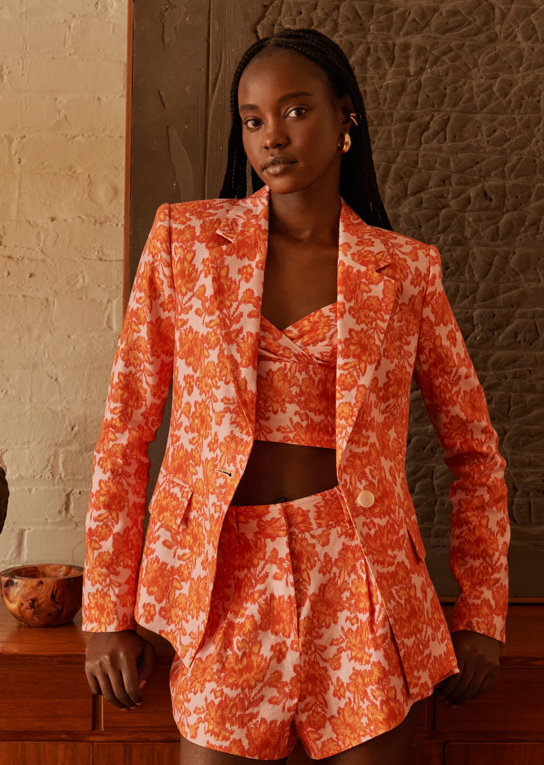 Orange sales rose jacket